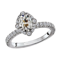 Antik-Kissen-Schliff Brillant Halo-Ring in 14K Weißgold – 4,50