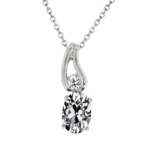 Anhänger 14K Weißgold mit Edler Diamant – Hauptansicht