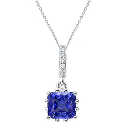 Premium Schmuckstein-Anhänger mit Radiant Blauer Saphir – 2 Karat