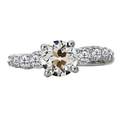 2 Karat Edler Diamant Akzent-Solitär-Ring in 14K Weißgold