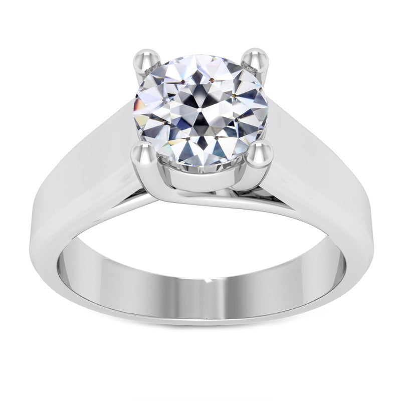 Old Mine Cut Edler Diamant Ring in 14 Karat Weißgold – Hauptansicht