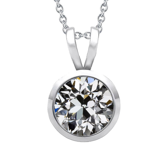 Diamant Old Mine Cut Anhänger in 14 Karat Weißgold – Hauptansicht