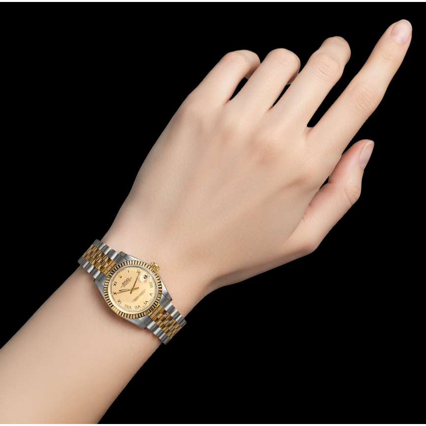 Schmuckstein Rolex in Two Tone – Schrägansicht
