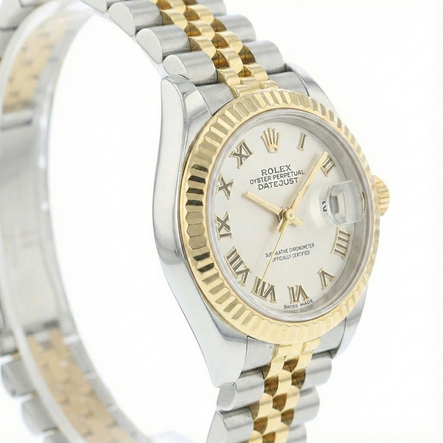 Edelstein Rolex in Gold – Schrägansicht