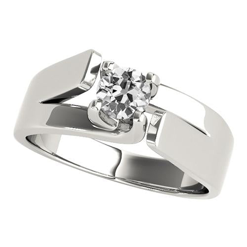 Lady Solitaire Ring Alter Minenschliff Echt Diamant Split Shank 1 Karat