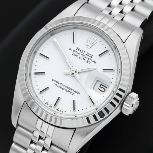 Rolex Stainless Steel mit Perle – Frontansicht