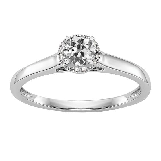 Lady's Halo Ring runder alter Minenschliff Echt Diamant 1.75 Karat Goldschmuck