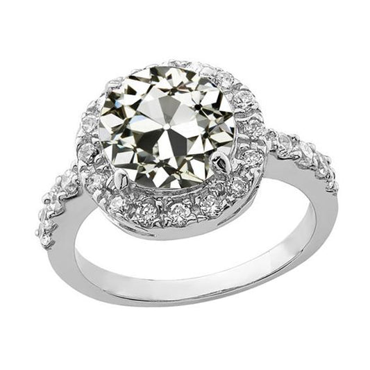 Lady's Runden alter Bergmann Echt Diamant Halo Ring mit Akzenten 4 Karat Gold