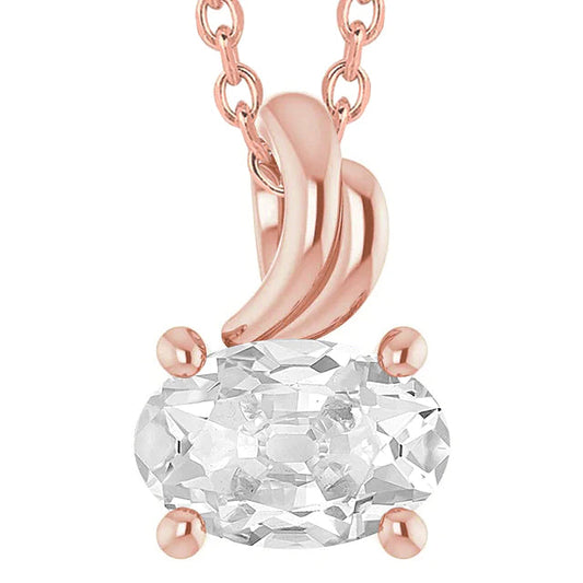 Lady's Slide Echt Diamant Anhänger 5 Karat Oval alter Bergmann Schmuck Roségold