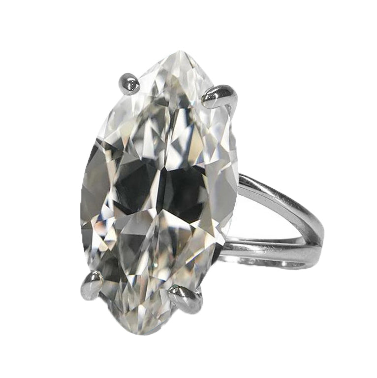 Einzelstein-Ring 14 Karat Weißgold mit Brillant – Hauptansicht
