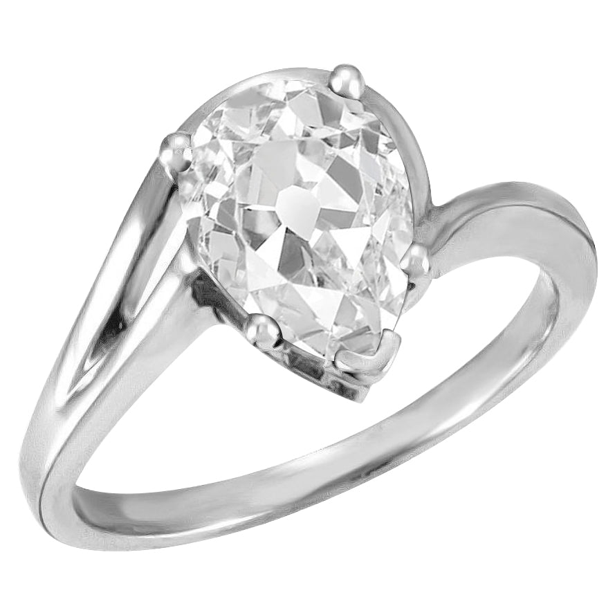 Antik-Kissen-Schliff Brillant Ring in 14K Weißgold – Hauptansicht