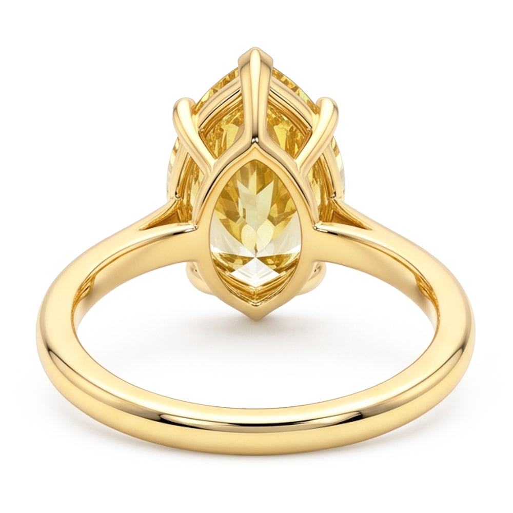 Larimar- und Diamant-Verlobungsring 2 Karat Natürlicher Tropfen-Solitär Fantasie-Gelb 18 Karat Gold
