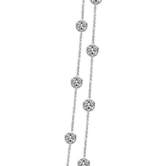 Lässiger Echt Diamant Meterware Halskette mit Doppelkette 46 cm 9,30 Ct.