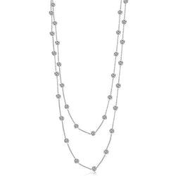 Lässiger Echt Diamant Meterware Halskette mit Doppelkette 46 cm 9,30 Ct.