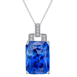 Royalblauer Saphir Edelstein-Anhänger – 14K Weißgold 4,25 Karat