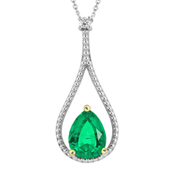 GIA-Zertifiziert Smaragd Stein-Halskette 1,50 Karat