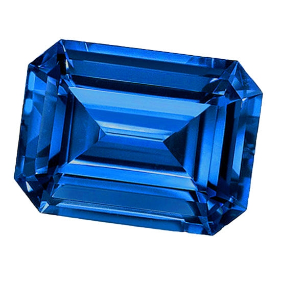 Blauer Saphir Smaragd-Schliff Loose Sapphires Natural in Gold – Hauptansicht