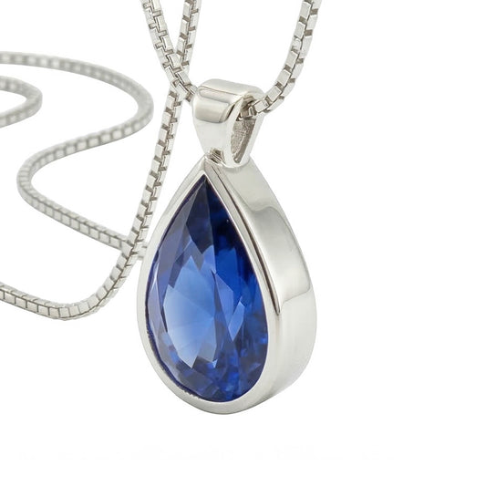 Lünette Kornblumen Blauer Saphir Anhänger Für Herren