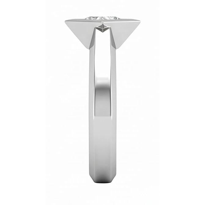echter princess diamant 1.50Karat ring Profilansicht