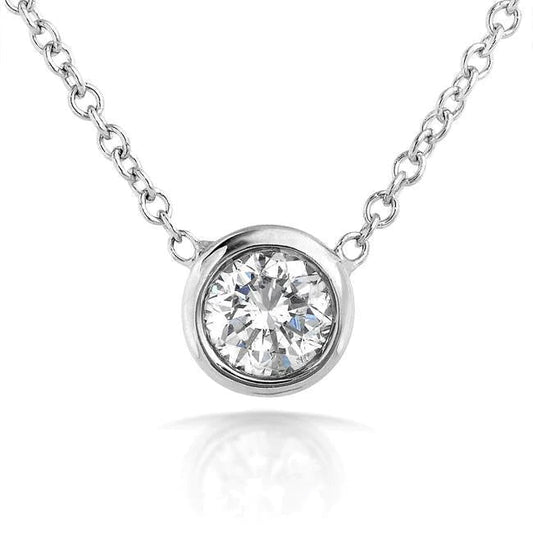 Lünette Set Runder Echt Diamant Anhänger Damen Goldschmuck 2 Karat