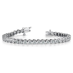 Lünette Set Rundschliff 8 Karat Echt Diamanten Armband Gold Weiß 14K