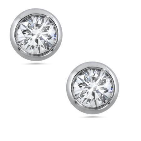 Lünette Set Sparkling Runden Cut 2,20 ct Echt Diamanten Damen Ohrstecker