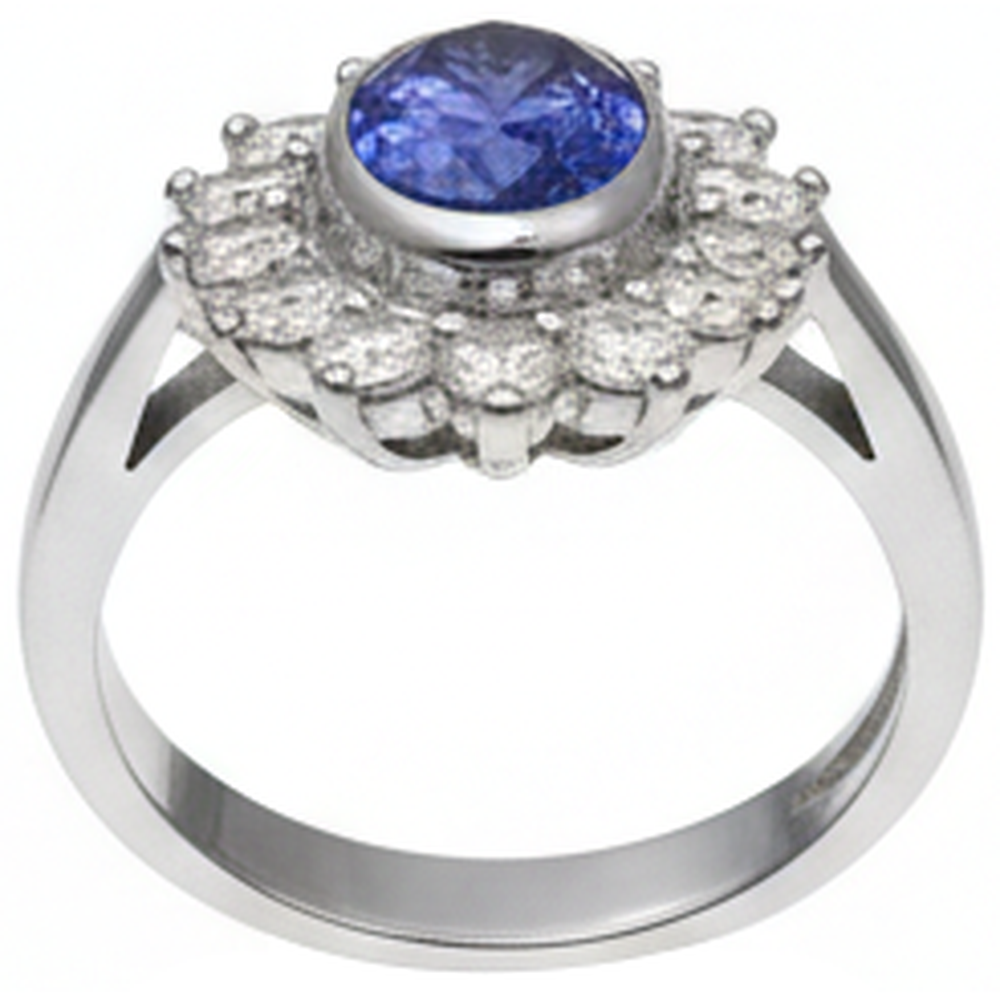 echter oval tansanit 3.30Karat ring Profilansicht