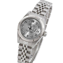 Lünette Silber Diamant Zifferblatt Rolex Datejust Damenuhr Edelstahl Armband