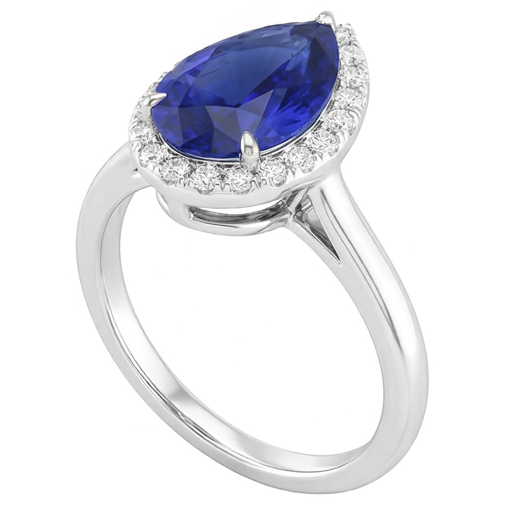 Luxuriöser 2-Karat Royalblauer Saphir Farbstein-Ring