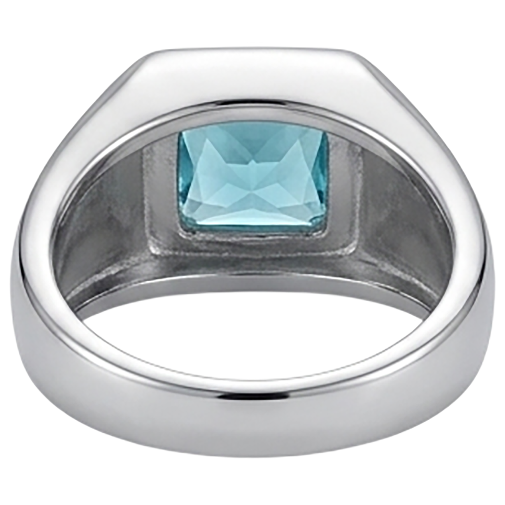 Luxuriöser Neon Paraiba Herrenring – 1 Karat 14K Weißgold