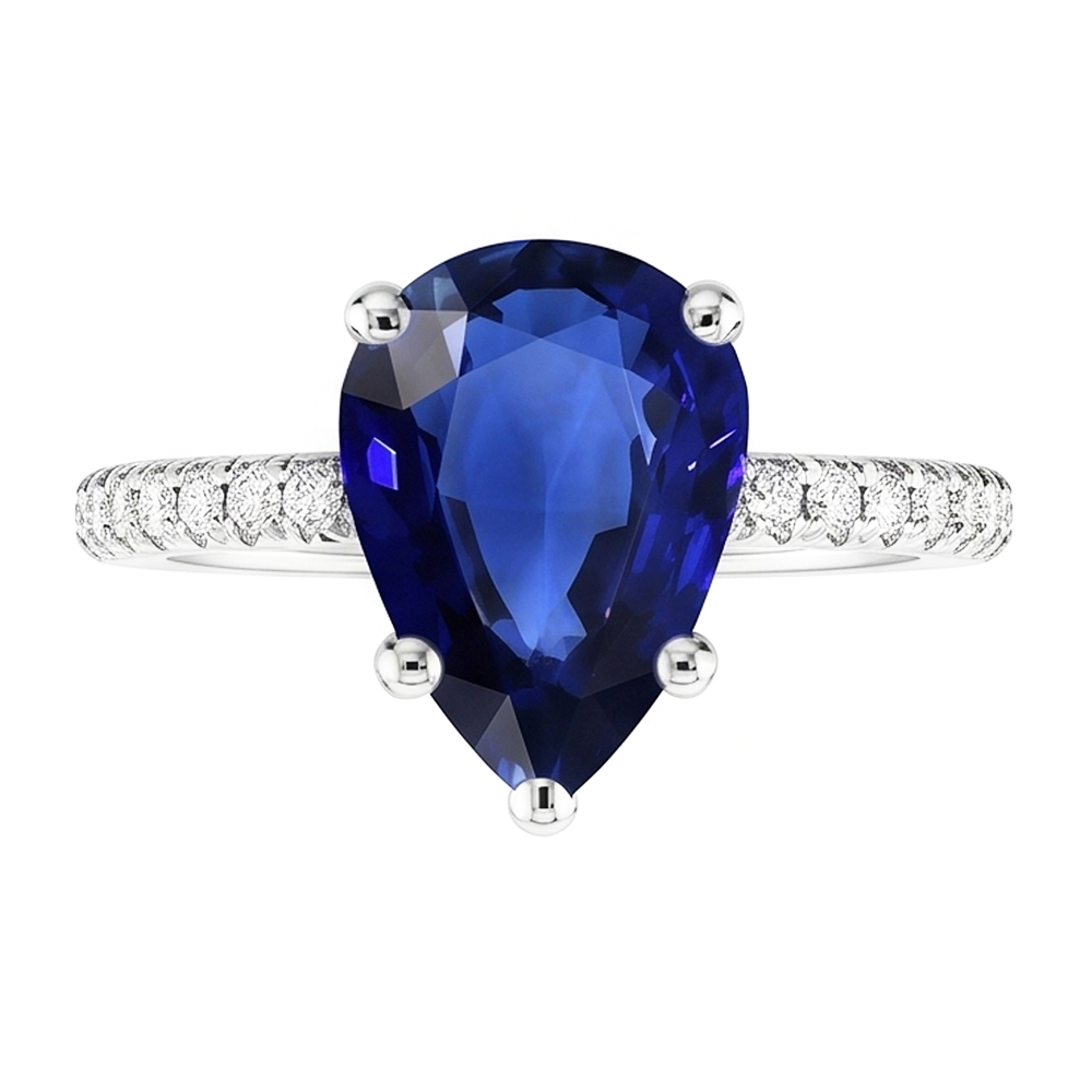 Luxuriöser Royalblauer Saphir Farbstein-Ring – 2 Karat 14K