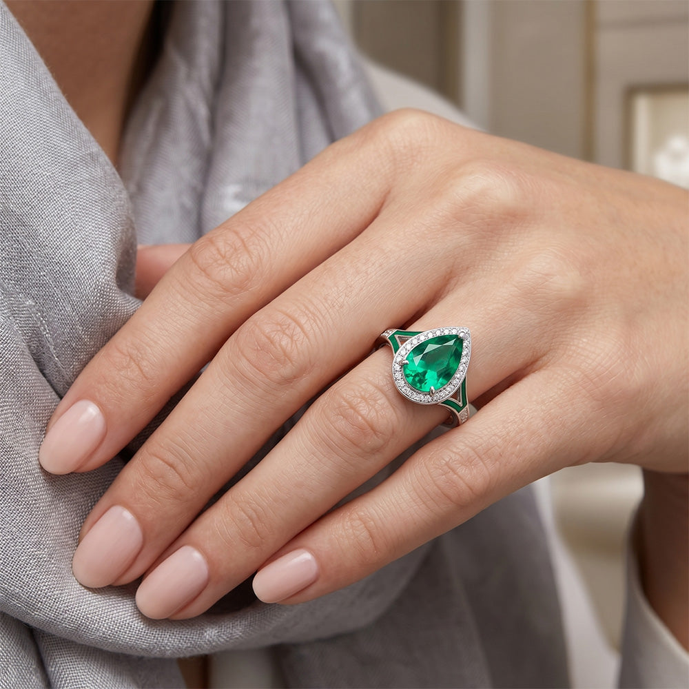 Luxuriöser VVS Reinheit Edler Smaragd Schmuckstein-Ring – 2