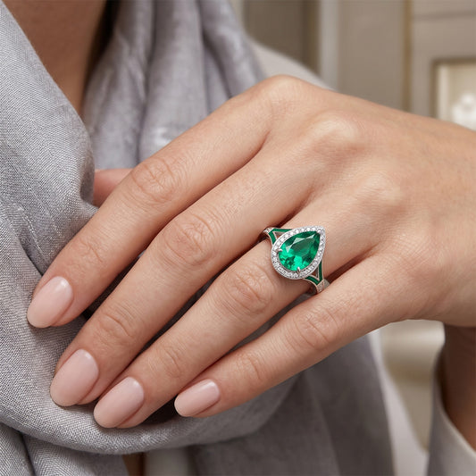 Luxuriöser VVS Reinheit Edler Smaragd Schmuckstein-Ring – 2