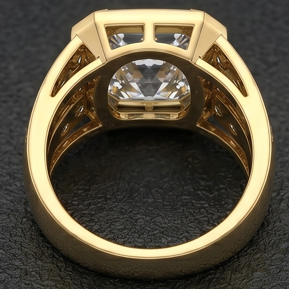 Männer-Ring 10K White Gold – Brillant Radiant 10 Karat