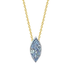 Marquise Cut 1.5 Ct Echt Diamond Bezel Setting Pendant Necklace Gold