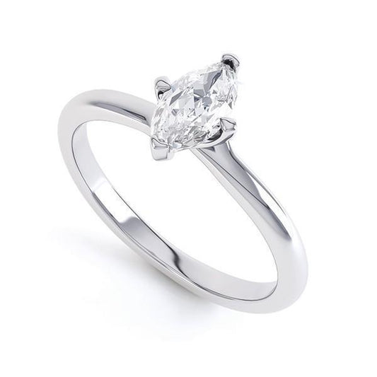 Marquise Cut 1.50 ct Solitär-Echt Diamant-Ehering Weißgold