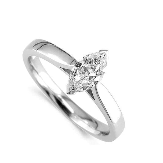 Marquise Cut 1.60 ct Solitär Echt Diamant Jubiläumsring Weißgold 14K