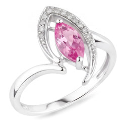 Marquise Cut Pink Saphir Aus der Erde Abgebauter Natürlicher Diamant Ring 1,75 Karat Edelsteinschmuck