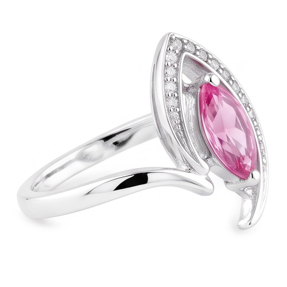 Marquise Cut Pink Saphir Aus der Erde Abgebauter Natürlicher Diamant Ring 1,75 Karat Edelsteinschmuck
