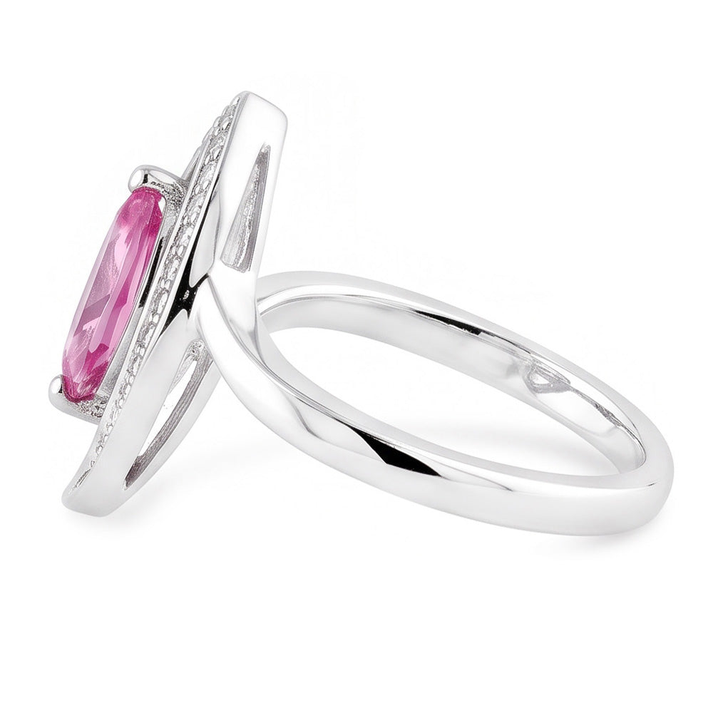 Marquise Cut Pink Saphir Aus der Erde Abgebauter Natürlicher Diamant Ring 1,75 Karat Edelsteinschmuck