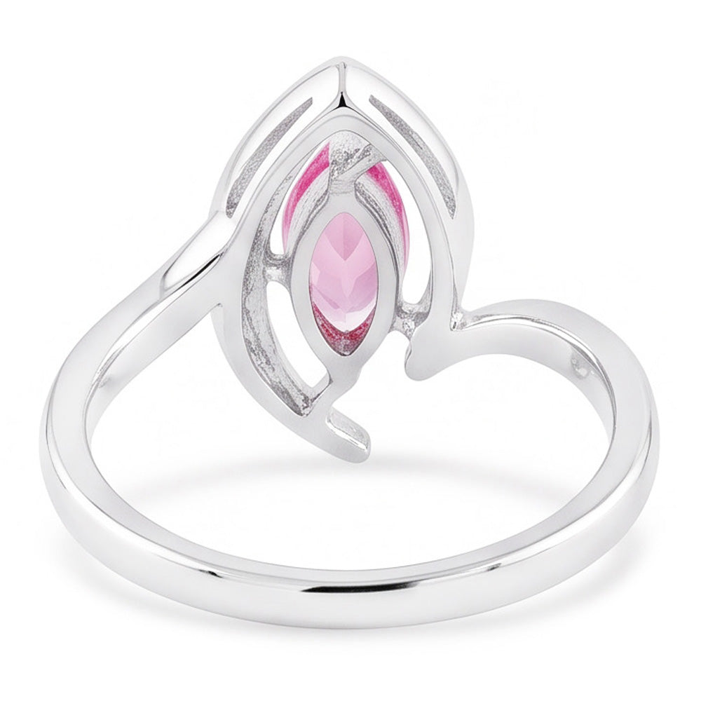 Marquise Cut Pink Saphir Aus der Erde Abgebauter Natürlicher Diamant Ring 1,75 Karat Edelsteinschmuck
