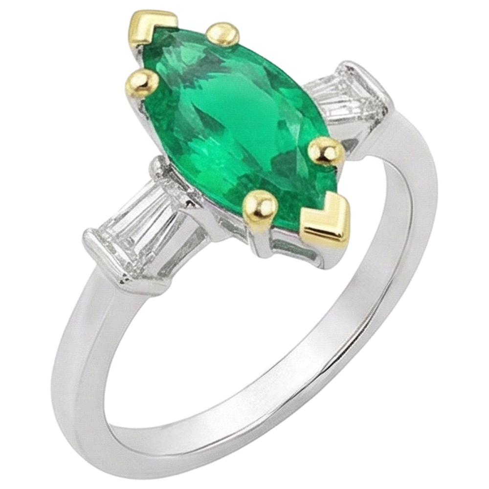Eleganter Edelstein-Ring 3,50 Karat – Schrägansicht