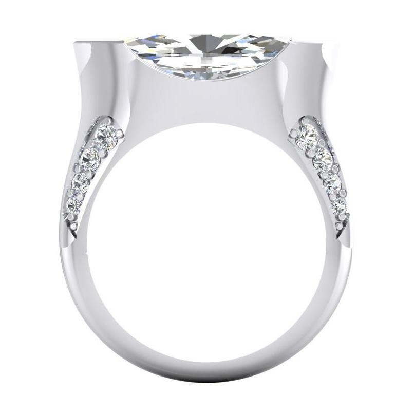 Marquise Old Cut Echt Diamant-Verlobungsring mit V-Krapfen. 5.75 Karat