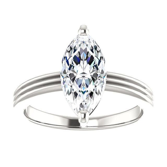 Marquise Solitaire Echt Diamant-Verlobungsring 2 Karat