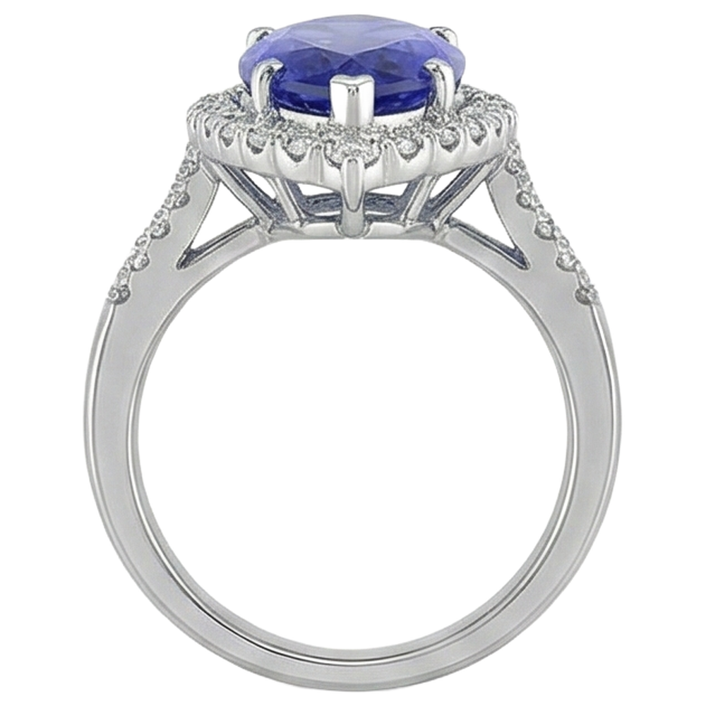 echter marquise tansanit 17.25Karat ring mit Diamantbesatz