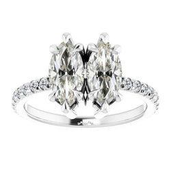 Kunstvoller Solitär-Ring mit Akzenten – Diamant 1 Karat