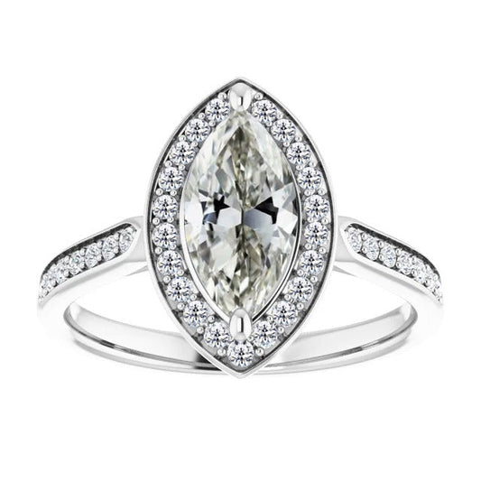 Marquise-Schliff Brillant Ring in 14K Weißgold – Hauptansicht