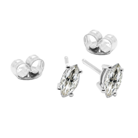 Ohrstecker 14 Karat Weißgold mit Diamant – Hauptansicht