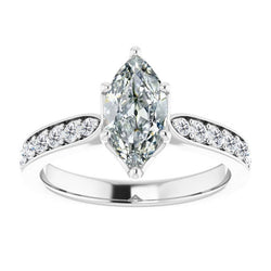 Naturreiner Marquise Edler Diamant Akzent-Solitär-Ring – 1 Karat