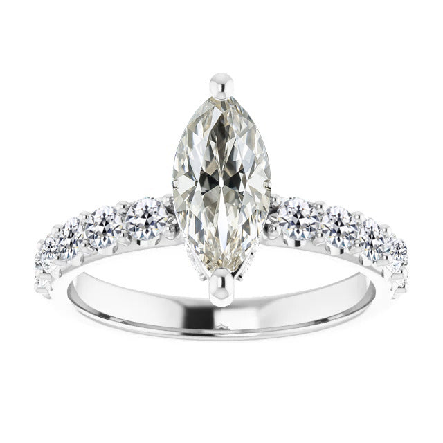 Marquise Brillant Ring in 14 Karat Weißgold – Hauptansicht